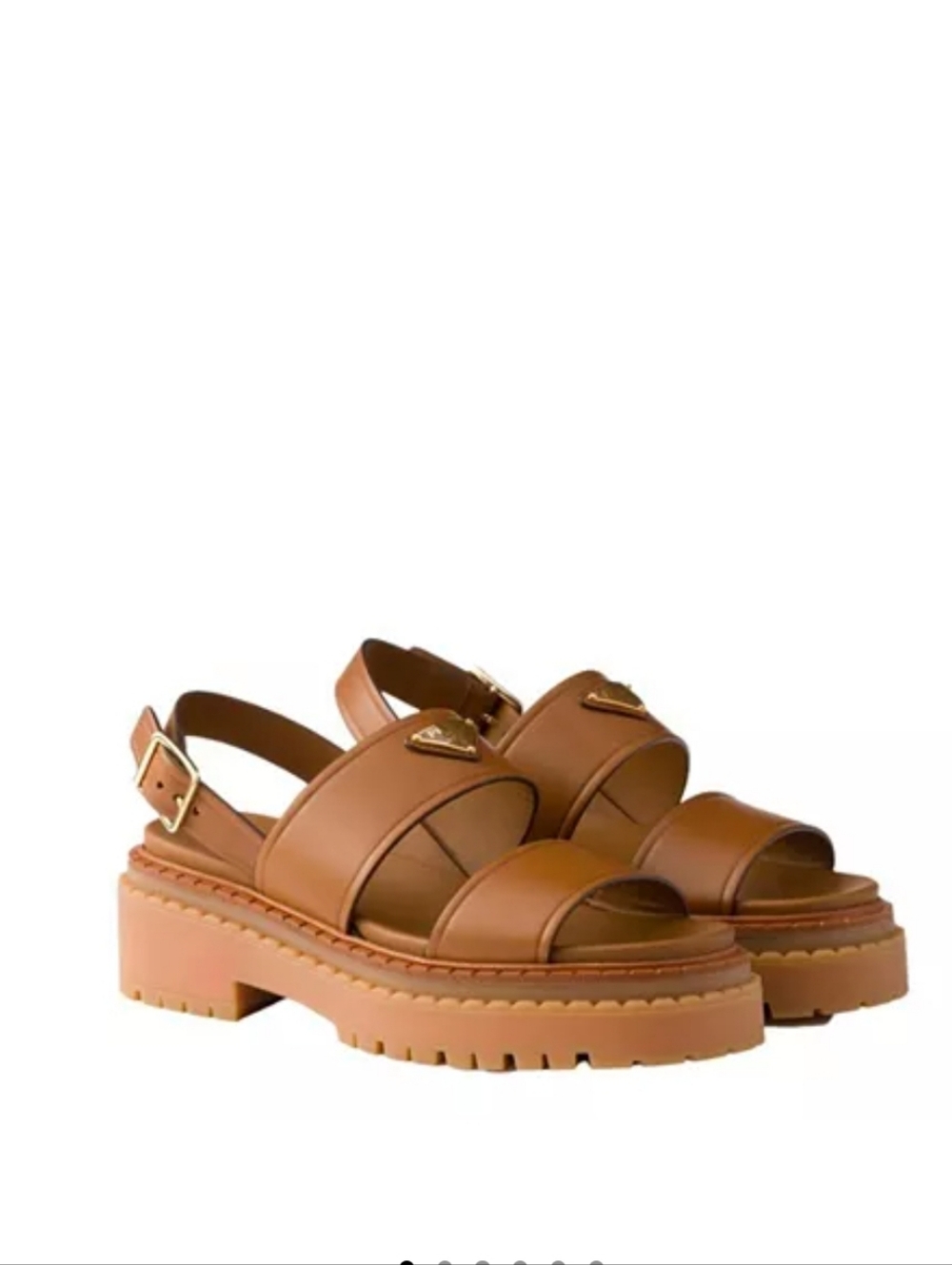$1,270 Prada Leather Platform Sandals Brown EU 38.5 US 8.5 BNIB - Picture 2 of 12